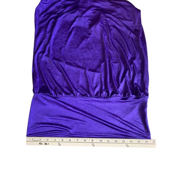 Forever 21 Satin Top Silky Purple Banded Hem Womens Size Large 90s Y2K NWT - Picture 7 of 8